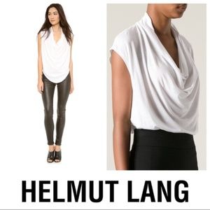 HELMUT LANG || 4 P Drape Cowl Neck Top Blouse